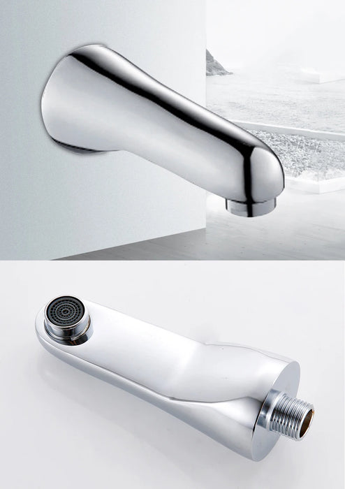 BECOLA Beccuccio per rubinetto a parete Beccucci quadrati e rotondi in ottone cromato/nero Accessori per rubinetti per doccia a cascata