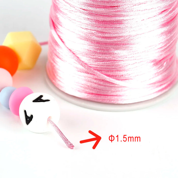 TYRY.HU 20-80 metri Collana masticabile per bambini Accessori 1.5mm/2mm/2.5mm Cavo in nylon di seta satinata per catena ciuccio per bambini Strumenti fai da te