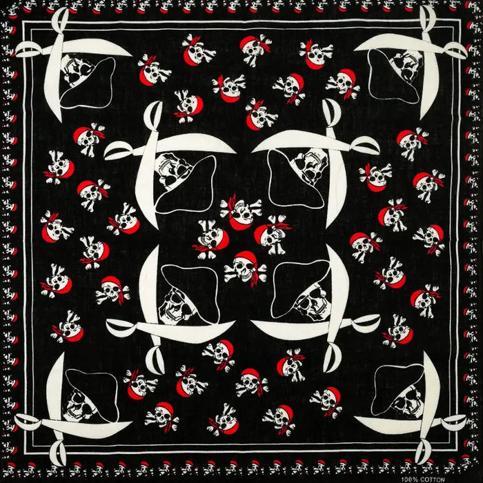 Nuovo Design Moda Hip Hop 100% Cotone Teschio Bandana Sciarpa Quadrata Nero Paisley Fascia per Bicicletta per Donne/Uomini/Ragazzi/Ragazze