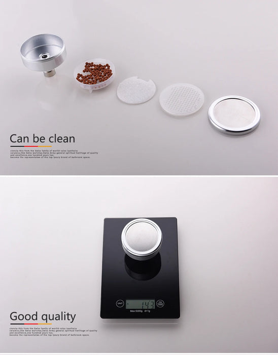 Ciencia Space soffione doccia rotondo in alluminio a risparmio idrico con filtro doccia staccabile può essere pulito