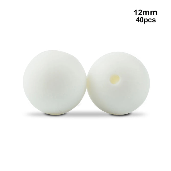 LOFCA 40 pz 12mm Perle di Silicone Dentizione Masticare Perline Food Grade Massaggiagengive Collana BPA Libero Gioielli Fai Da Te Bambino Massaggiagengive Giocattolo Ciuccio