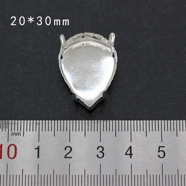 30p Base vuota da cucire su strass Gioielli in cristallo sfaccettato Artiglio vuoto placcato argento per accessori per indumenti in pietra Link 1