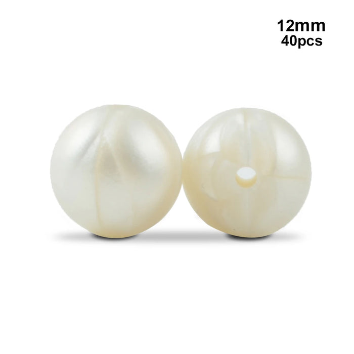 LOFCA 40 pz 12mm Perle di Silicone Dentizione Masticare Perline Food Grade Massaggiagengive Collana BPA Libero Gioielli Fai Da Te Bambino Massaggiagengive Giocattolo Ciuccio