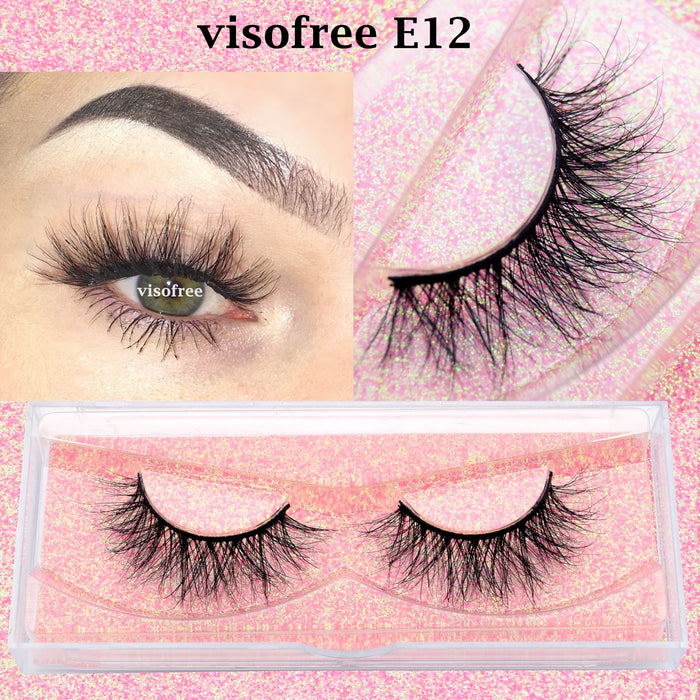 Ciglia Visofree Ciglia di visone 3D volume naturale fatto a mano ciglia morbide estensione ciglia lunghe ciglia di visone reale per il trucco E01