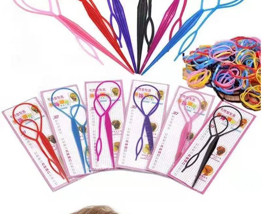 Strumento per lo styling dei capelli in plastica Magic Topsy Tail Treccia per capelli Coda di cavallo Styling Clip Bun Maker per acconciature per ragazze