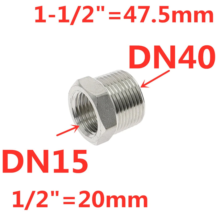 Boccola riduttore cuore tonificante 1/8 "1/4" 3/8 "1/2" BSP Filettatura maschio/femmina SS304 Raccordi per tubi in acciaio inossidabile per acqua Gasolio
