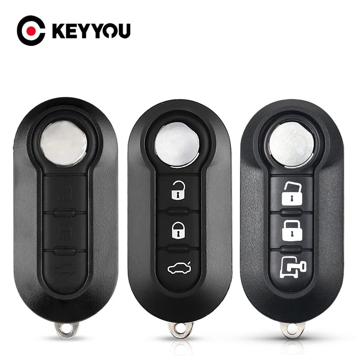 KEYYOU Chiave Caso 3 Bottoni Flip pieghevole Chiave A Distanza Caso Borsette Copertura Per FIAT 500 Panda Punto Bravo Allarme Auto Keyless SIP22 lama