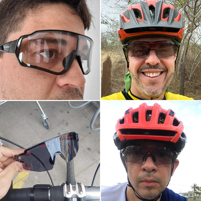 ROCKBROS occhiali da ciclismo fotocromatici occhiali da bicicletta occhiali sportivi da uomo occhiali da sole MTB occhiali da ciclismo su strada occhiali protettivi