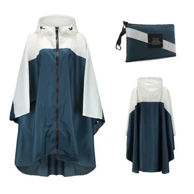 Donna Uomo Poncho Impermeabile Copertura per tenda impermeabile Indossare all'aperto Escursionismo Biker Cappotto antipioggia Giacca con zip Mantello Trench