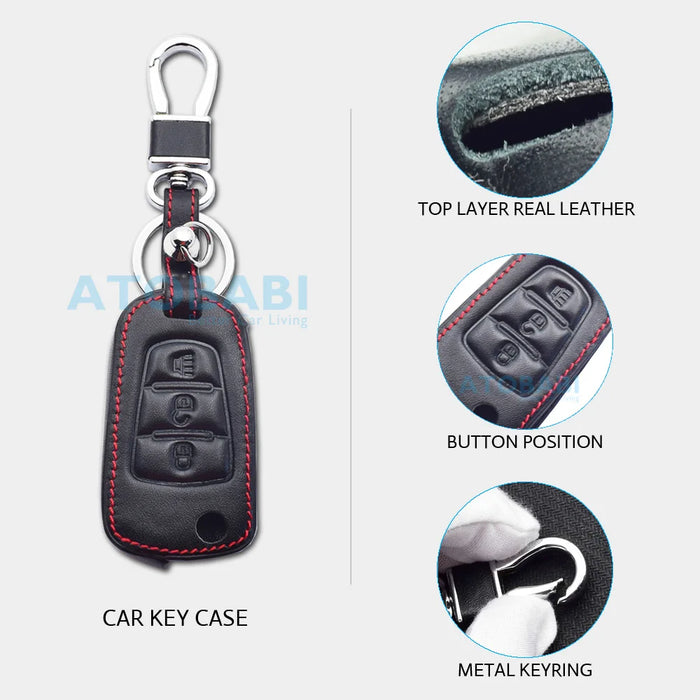 Custodie per chiavi auto in pelle per Great Wall Haval Hover H1 H3 H6 H2 H5 C50 C30 C20R M4 Portachiavi pieghevole a 3 pulsanti Copertura del telecomando