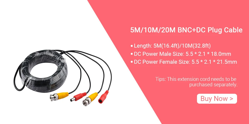 Hamrolte 5MP CCTV Camera 5MP 1.7MM Obiettivo Fisheye Telecamera panoramica AHD da 180 gradi Visione notturna Telecamera bullet esterna impermeabile