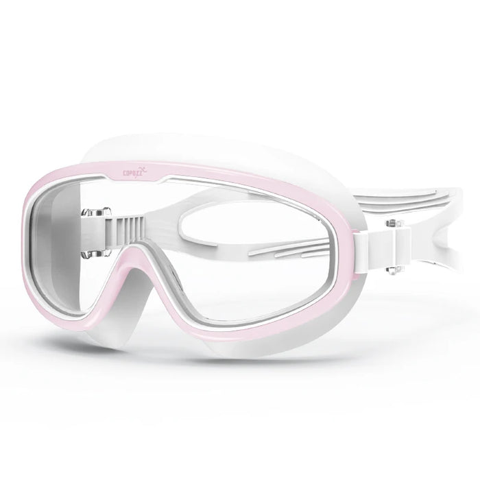 COPOZZ 2025 Occhialini da nuoto antiappannamento Lenti a forma intera Protezione UV con grande montatura in silicone Occhiali da nuoto per uomini e donne