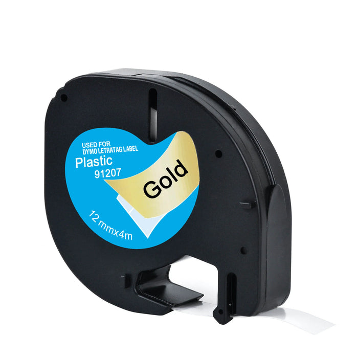 CIDY 91201 Compatibile 12mm*4m Nero su bianco Dymo Letratag Nastro in plastica LT 91331 LT 9120112267   18769 18771 per LT-100H LT-100T