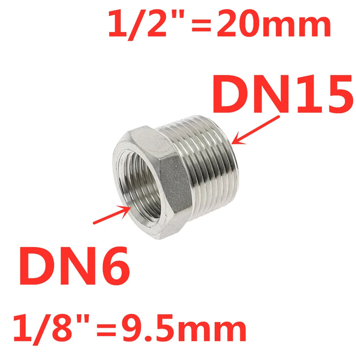 Boccola riduttore cuore tonificante 1/8 "1/4" 3/8 "1/2" BSP Filettatura maschio/femmina SS304 Raccordi per tubi in acciaio inossidabile per acqua Gasolio