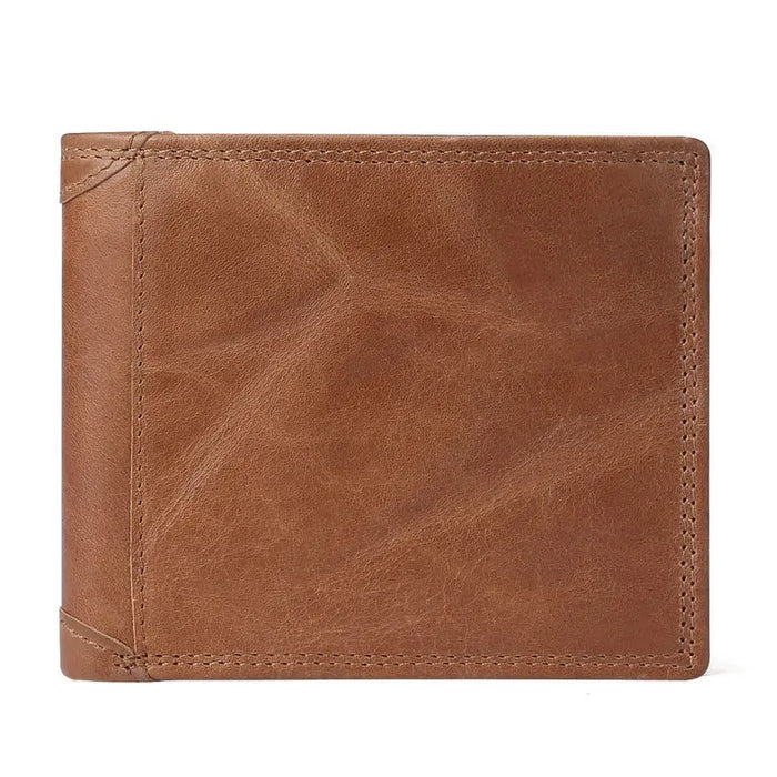 Portafogli da uomo in vera pelle di mucca con tasca portamonete portafoglio da uomo Vintage con blocco RFID portafoglio da uomo in vera pelle con porta carte