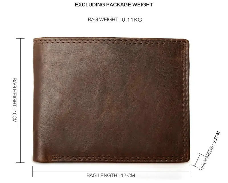 Portafogli da uomo in vera pelle di mucca con tasca portamonete portafoglio da uomo Vintage con blocco RFID portafoglio da uomo in vera pelle con porta carte