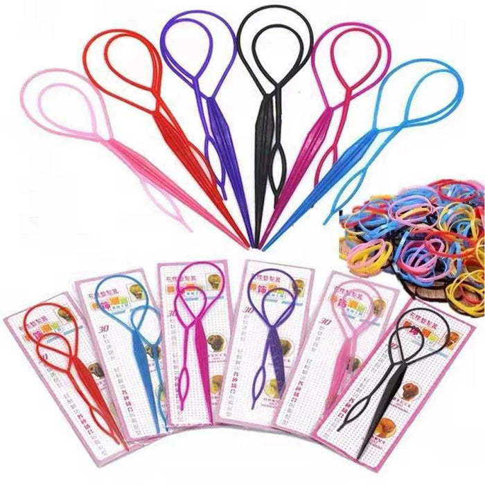 Strumento per lo styling dei capelli in plastica Magic Topsy Tail Treccia per capelli Coda di cavallo Styling Clip Bun Maker per acconciature per ragazze