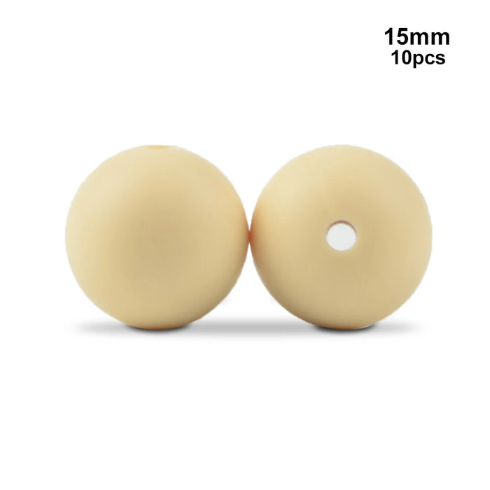 LOFCA 10 pz 15mm Perline Dentizione In Silicone 15mm Massaggiagengive Collana di Allattamento Del Bambino Ciuccio Clip Igiene Orale BPA Libero Commestibile Colorato