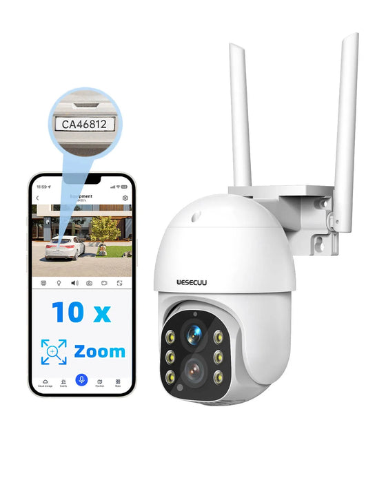 WESECUU Wireless 3.0MP 10X Zoom Ptz Wifi Ip Auto Tracking Dual Lens Indoor Outdoor Cctv Security Camera