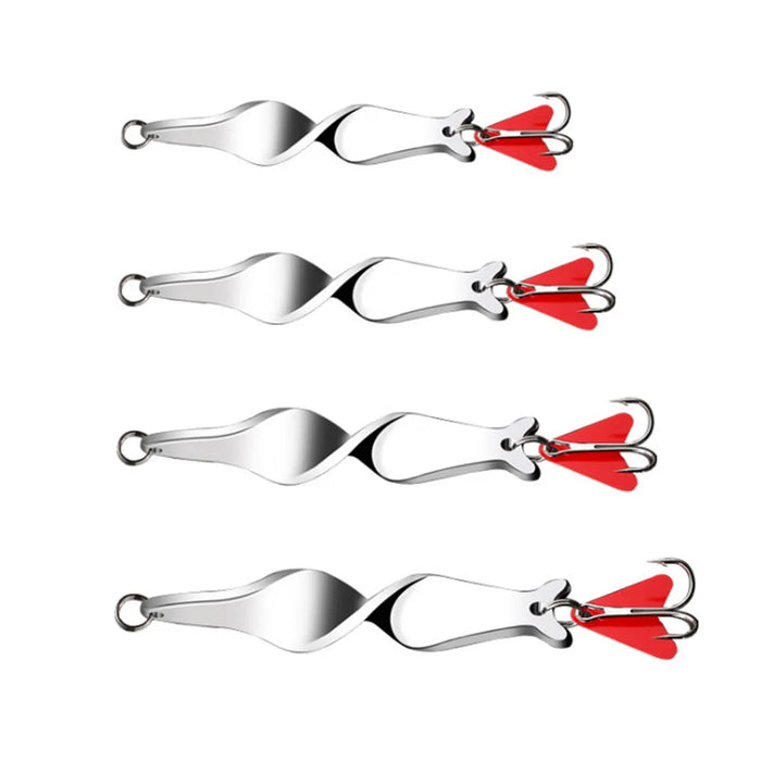 1 pz 10g 14g 21g 28g rotante metallo Spinner cucchiaio richiamo di Pesca esche rigide per trota luccio Pesca Peche Treble Hook Tackle