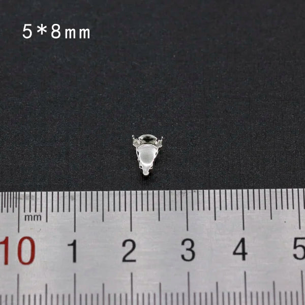 30p Base vuota da cucire su strass Gioielli in cristallo sfaccettato Artiglio vuoto placcato argento per accessori per indumenti in pietra Link 1