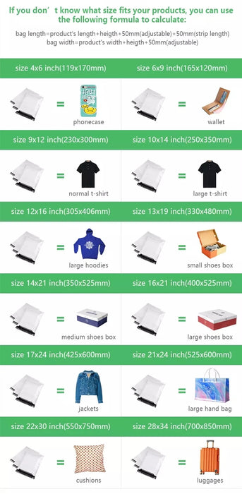 INPLUSTOP 50 pz colore bianco addensare borsa espressa grazie stampa abbigliamento impermeabile pacchi imballaggio borse busta corriere sacchetto