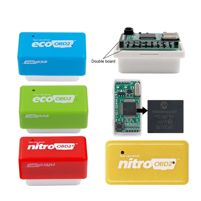 15% risparmio di carburante EcoOBD2 Nitro obd2 per benzina benzina auto Eco OBD Diesel Nitro OBD2 Chip Tuning Box Plug & Driver