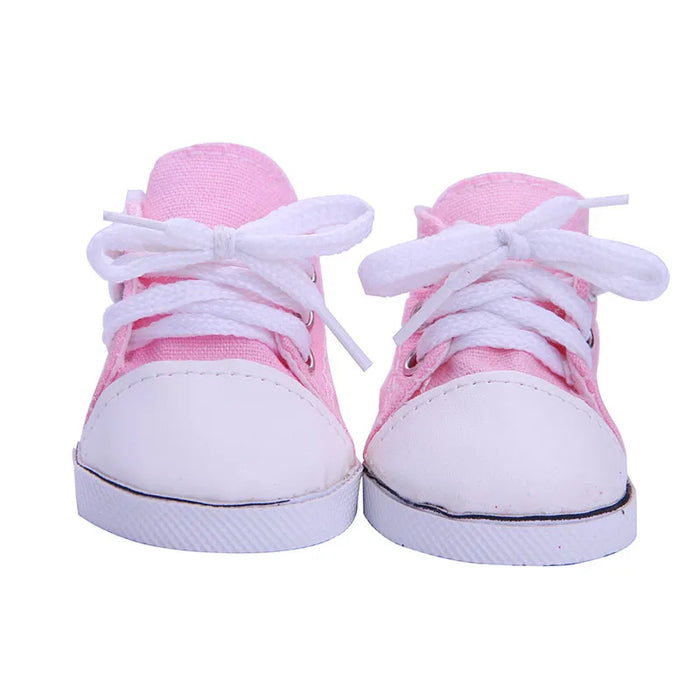 Scarpe da bambola Vestiti Stivali fatti a mano Scarpe da 7 cm per 18 pollici americani e 43 cm Accessori per bambole appena nate per la generazione di giocattoli per ragazze fai da te