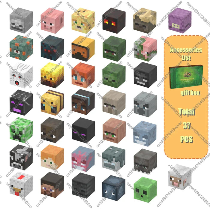 Blocchi magnetici Mine World Set cubo magnetico per ragazzo ragazza bambino età 3+ modello fai da te bambini stelo stelo giocattolo sensoriale regalo