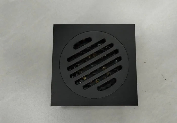 Ottone opaco nero stile quadrato rolse oro Scolapiatti per pavimenti oro Scarico per rifiuti Bagno nichel spazzolato Scarico per doccia DR087