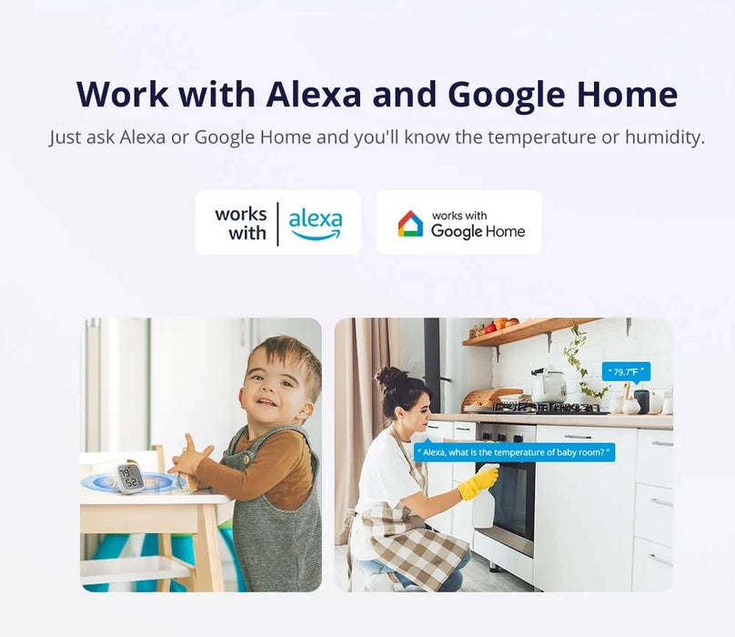 SONOFF SNZB-02D Zigbee sensore di umidità della temperatura Smart Home Automation Monitor in tempo reale Ewelink Alexa Google Home Assistant