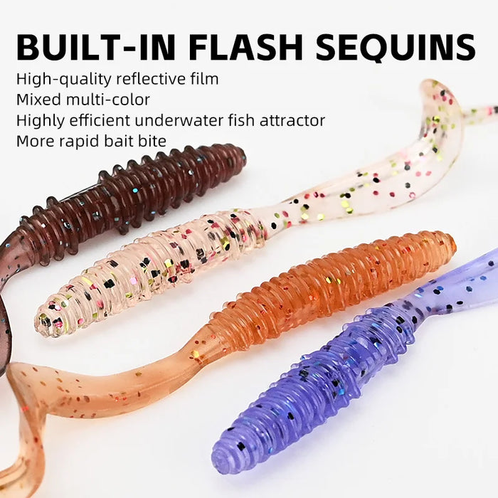 Meredith Mad Wag Esche morbide da pesca 50mm 75mm Esche morbide artificiali Predator Pesca in silicone Wobblers morbidi Esche da pesca