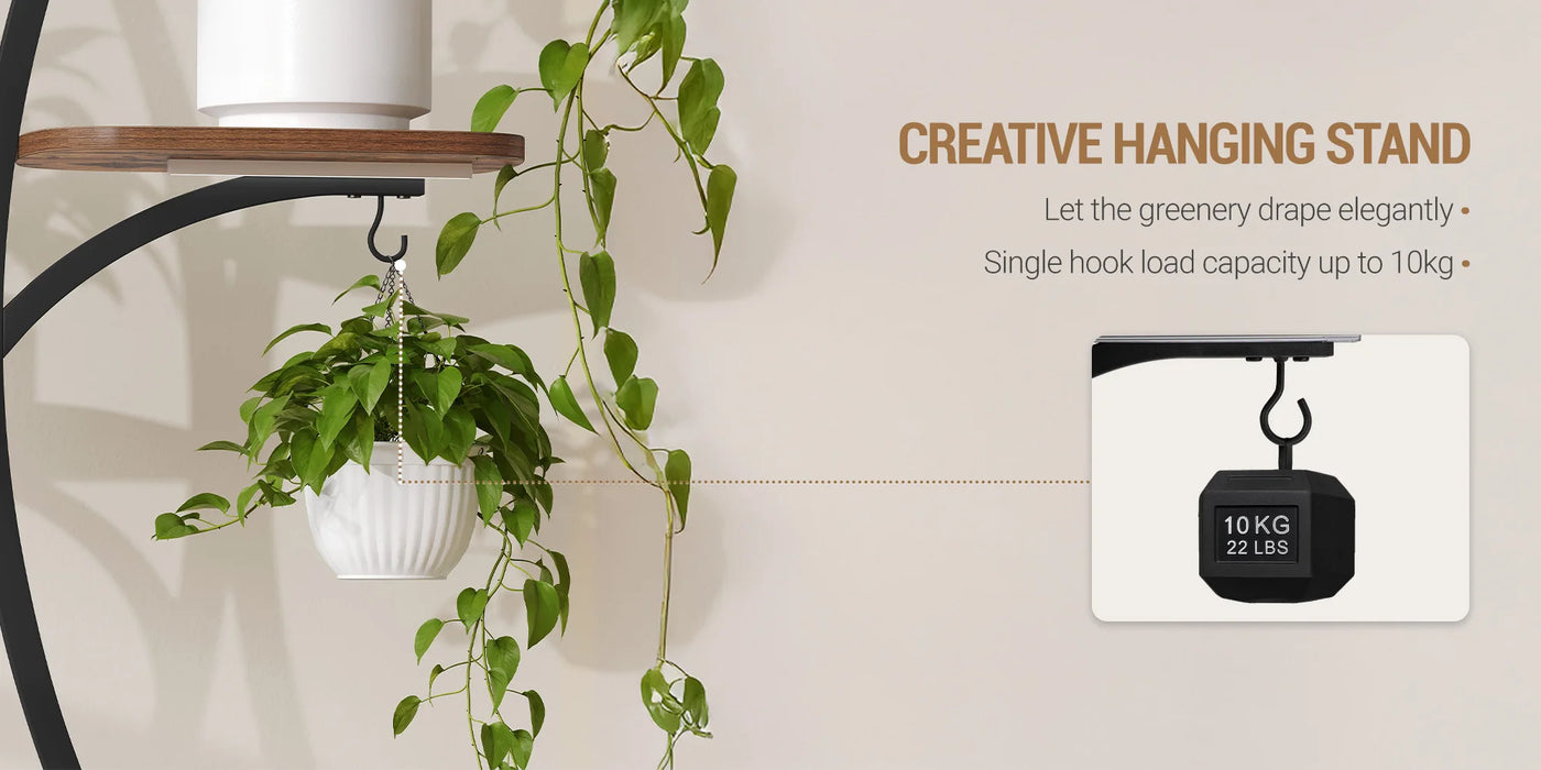 Supporto per Piante con Luce di Crescita, Espositore a 9 Livelli con 4 Luci LED R-G, Colore e Temporizzazione Regolabili, Ideale per Balcone