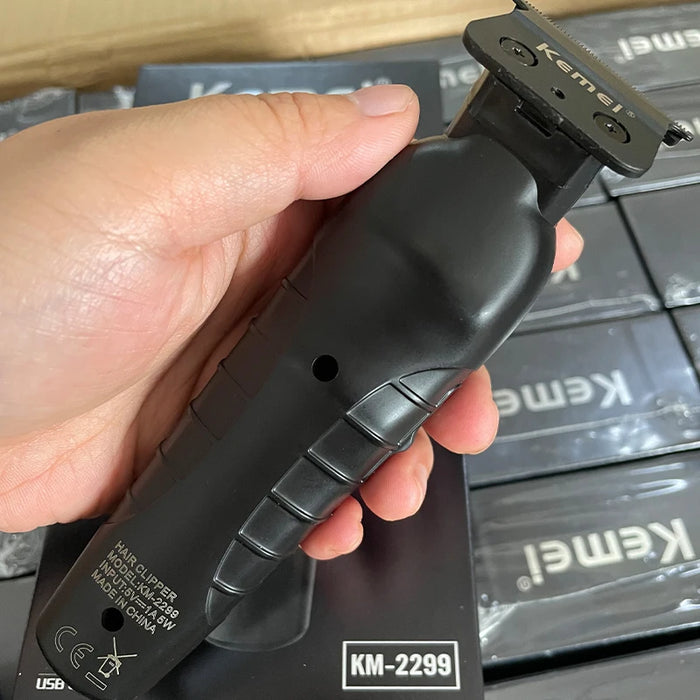 Kemei 2299 Barber Cordless Hair Trimmer 0mm Zero Gapped Carving Clipper Detailer macchina da taglio elettrica professionale