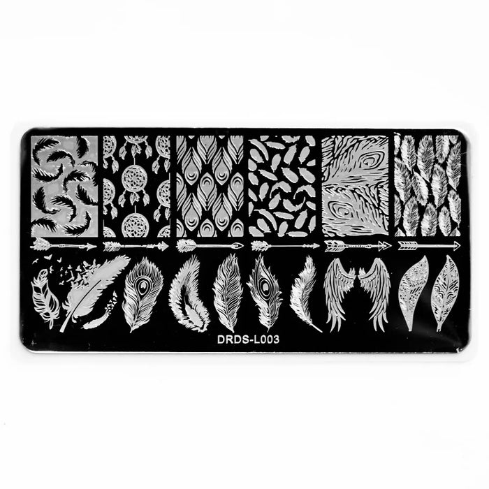 1Pc Nail Art Stamp Plate linea geometrica stampa fai da te piastra immagine 6*12CM piastra per timbratura unghie Stencil in lamiera di acciaio inossidabile JR-030