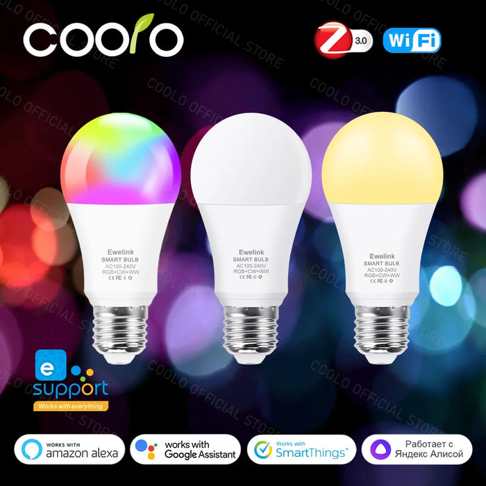 Ewelink E26 E27 lampadine a LED Zigbee Wifi Smart LED Lamp RGB + CW + WW 15W 18W lampadina a LED funziona con Alexa Google Smartthings 33