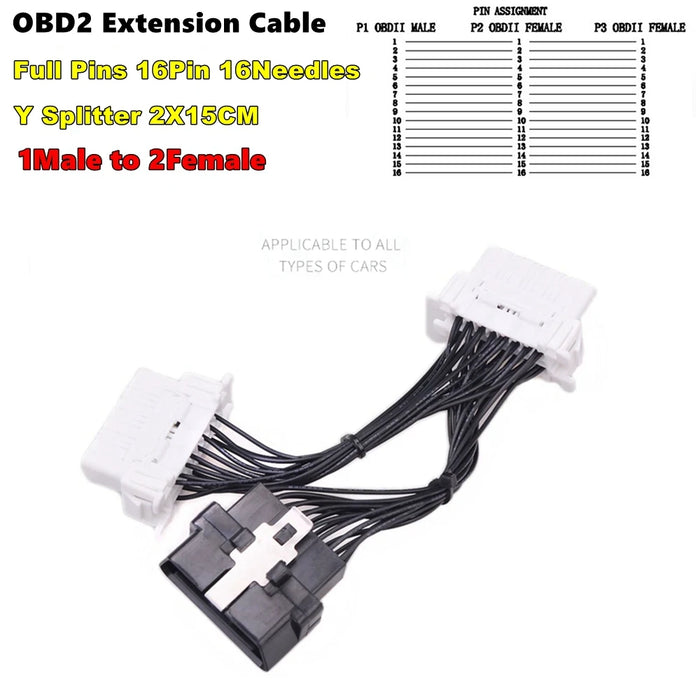 OBD2 16Pin Maschio Connettore Per ELM327 Adattatore di Estensione Cavo OBD OBDII EOBD ODB2 16 Pin OBD 2 Adattatore di Apertura Cavo Femmina
