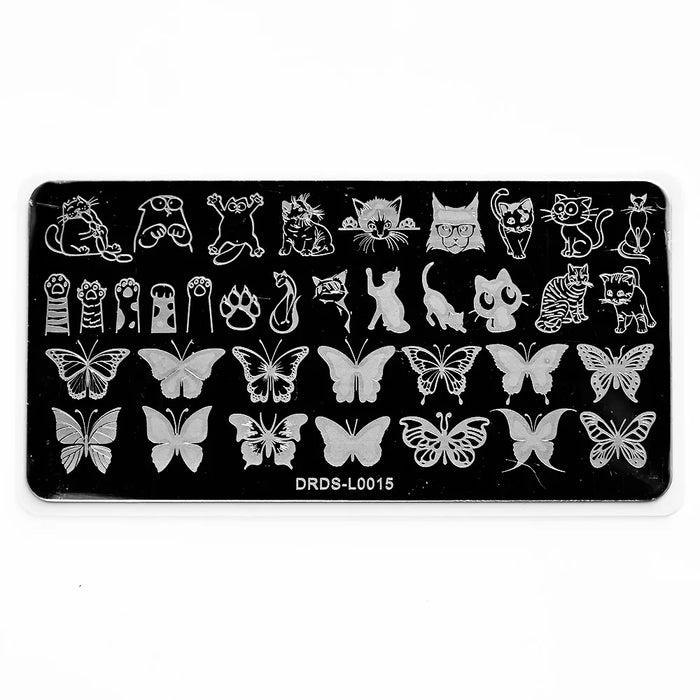 1Pc Nail Art Stamp Plate linea geometrica stampa fai da te piastra immagine 6*12CM piastra per timbratura unghie Stencil in lamiera di acciaio inossidabile JR-030