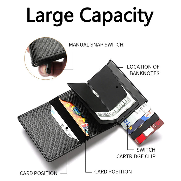 Spazzola antifurto porta carte di credito ultrasottile porta carte in lega di alluminio portafoglio multi-slot da uomo in metallo.-zmt