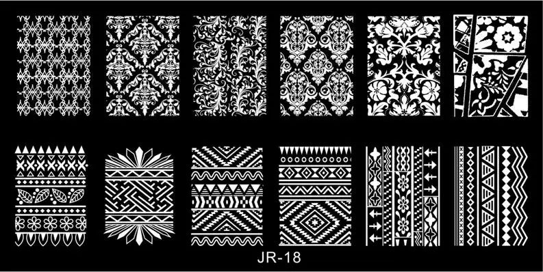 1Pc Nail Art Stamp Plate linea geometrica stampa fai da te piastra immagine 6*12CM piastra per timbratura unghie Stencil in lamiera di acciaio inossidabile JR-030