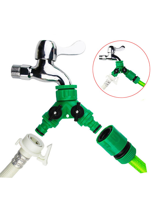 Valvola shunt tipo Y Sistema di irrigazione da giardino Splitter acqua Connettore rapido a forma di Y a 2 vie Adattatore per rubinetto dell'acqua Regolatore dell'acqua