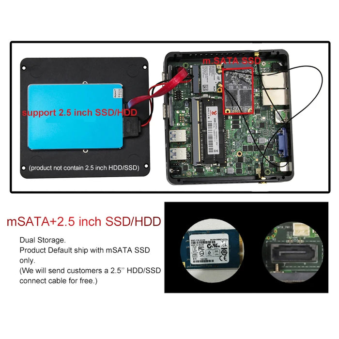 BEBEPC Fanless Industriale Mini j6412 j4125 i5 4200U 5200U Dual LAN RS232 Win10/11 Pro Linux Ubuntu WIFI Computer desktop PC domestico