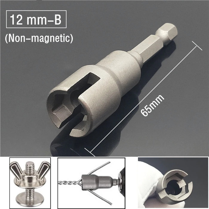 1PC Ugelli a manicotto con esagono incassato Forte set di driver per dadi magnetici Adattatore per punta da trapano Manicotto approvato dal vento Elettrico 6 8 10 13 17 19MM