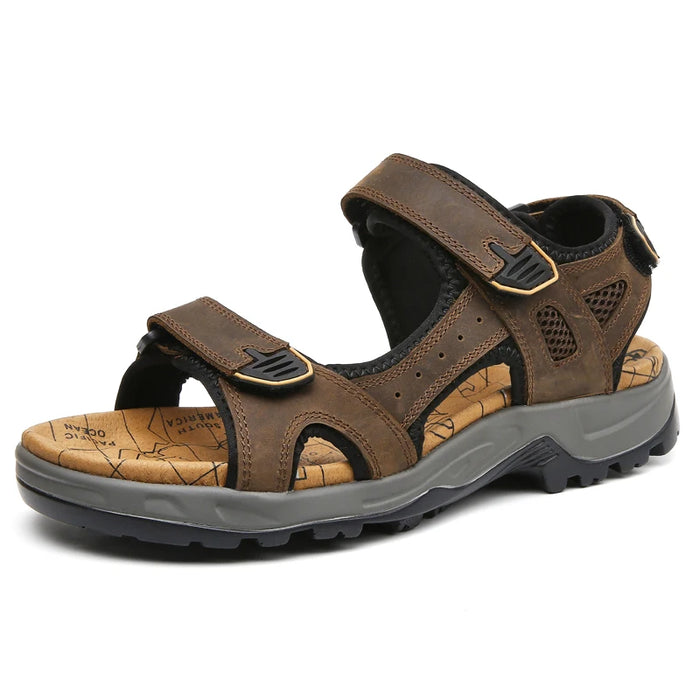 New Fashion Summer Leisure Scarpe da uomo Sandali da spiaggia Sandali in vera pelle di alta qualità Sandali da uomo morbidi di grandi dimensioni Taglia 38-48