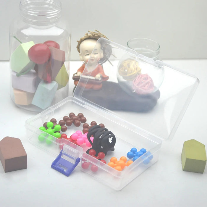 5 scatole portaoggetti in plastica trasparente possono ospitare piccoli oggetti, piccoli giocattoli, decorazioni, piccole carte, oggetti ordinati, non disordinati