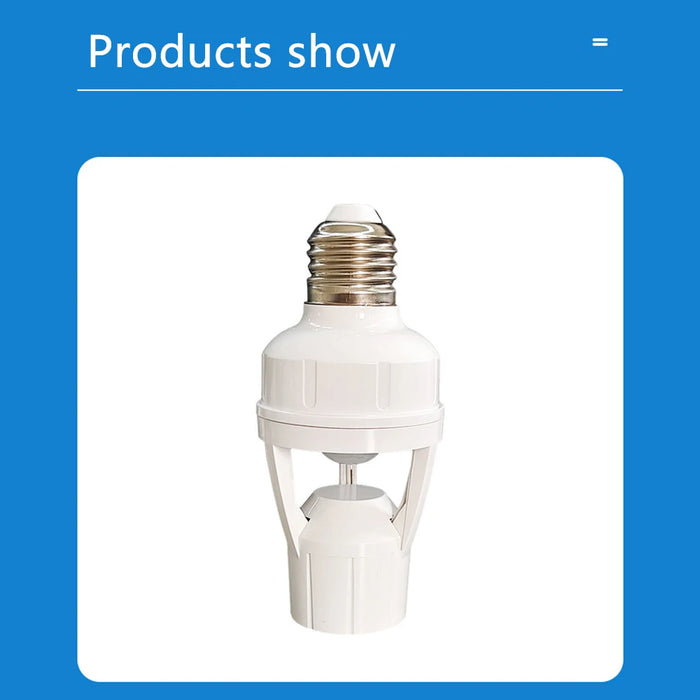 PIR Human Induction Motion Sensor LED Night Lamp Socket Base E27 portalampada AC 100-240V sensore di presenza umana testa della luce