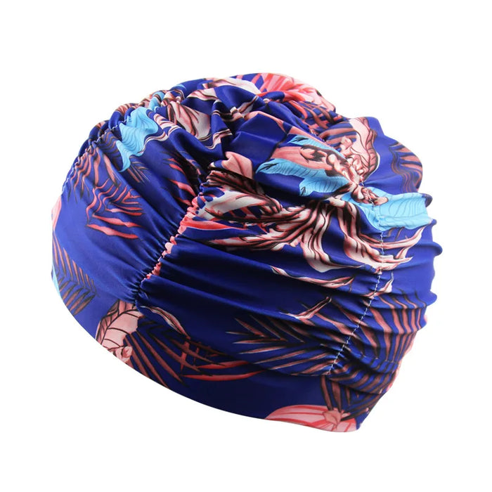 Cuffia da nuoto per capelli lunghi da donna sexy da donna, cappello elasticizzato, drappeggio, cuffia da bagno, drappeggio, sport elasticizzato, piega al mare