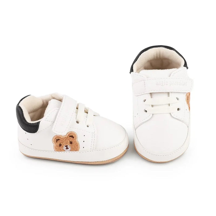 Infant Baby Boys Girls Moccasins Sneakers Bear Embroidery Soft Sole Flat Shoes Prewalker Anti-Slip Shoes First Walker Shoes
