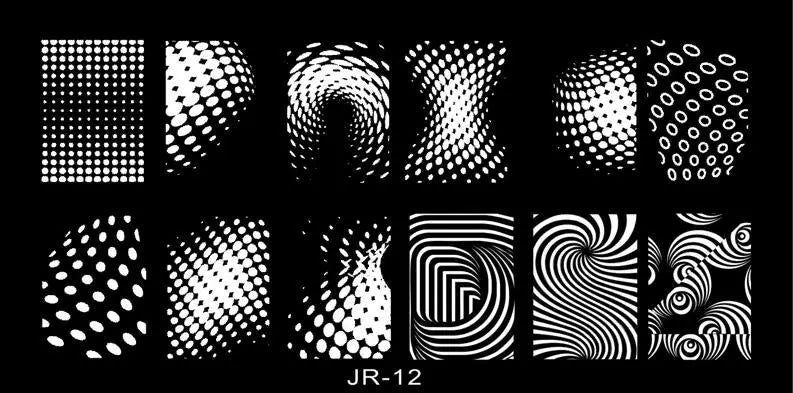 1Pc Nail Art Stamp Plate linea geometrica stampa fai da te piastra immagine 6*12CM piastra per timbratura unghie Stencil in lamiera di acciaio inossidabile JR-030