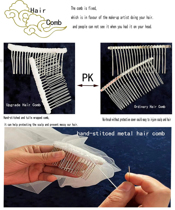 NZUK Eleganti Accessori Da Sposa 3 Metri 2 Strato di Velo Da Sposa Bianco Avorio Semplice Velo Da Sposa Con Pettine Velo Da Sposa Hot vendita